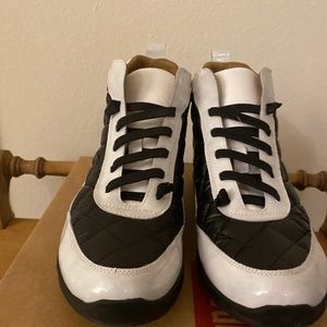 Black and White sneaker boots